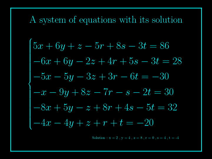 system of linear equations