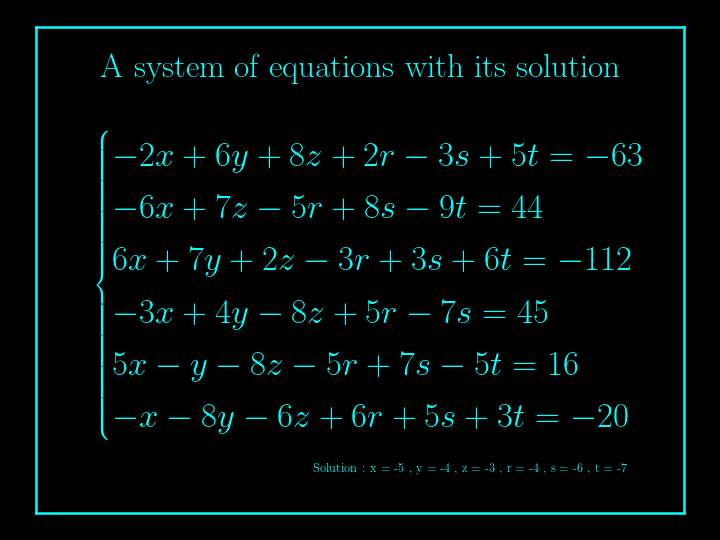 system of linear equations