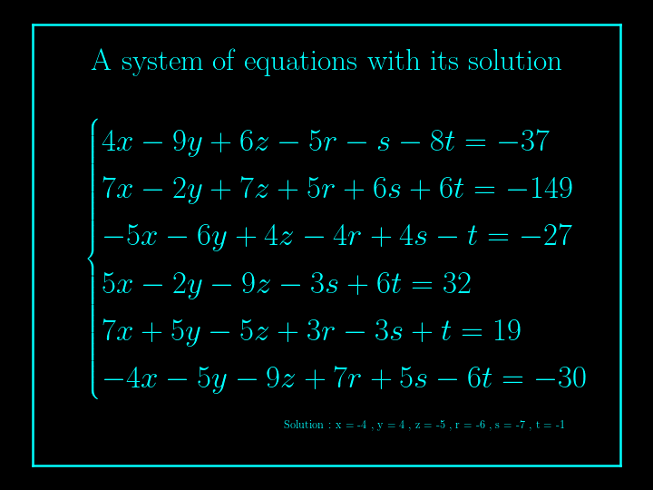 system of linear equations