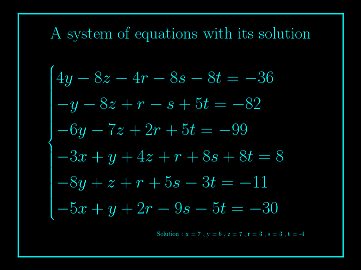 system of linear equations