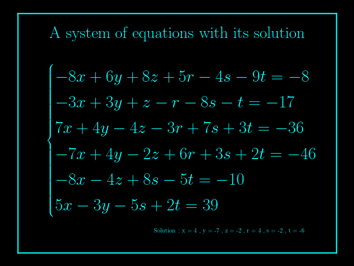 system of linear equations