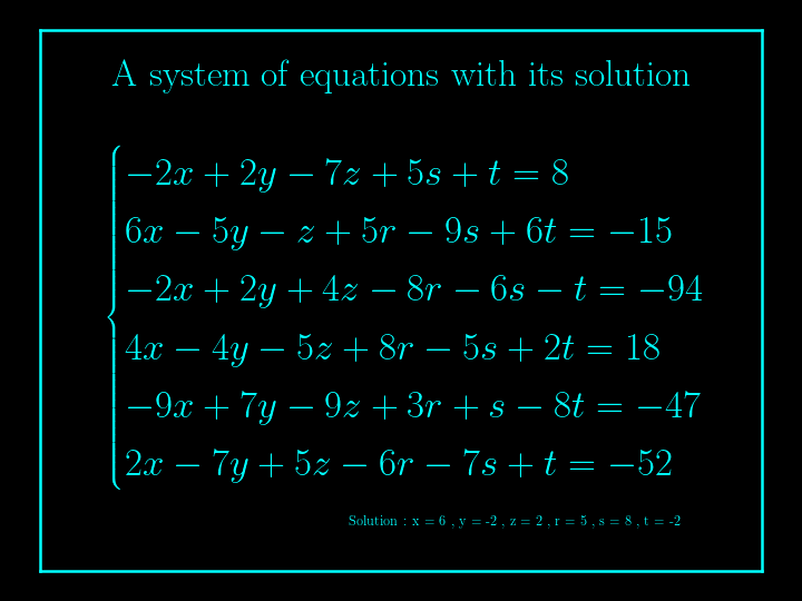 system of linear equations