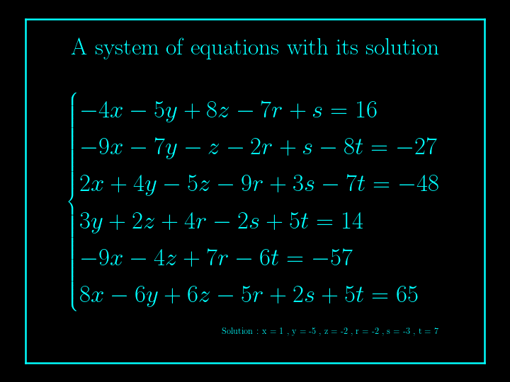 system of linear equations