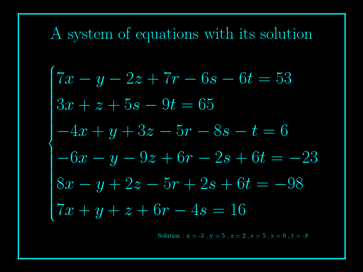 system of linear equations