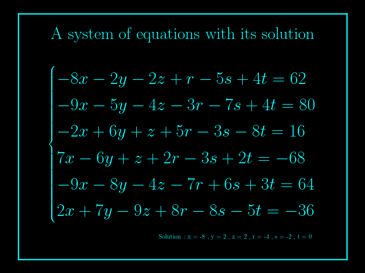 system of linear equations