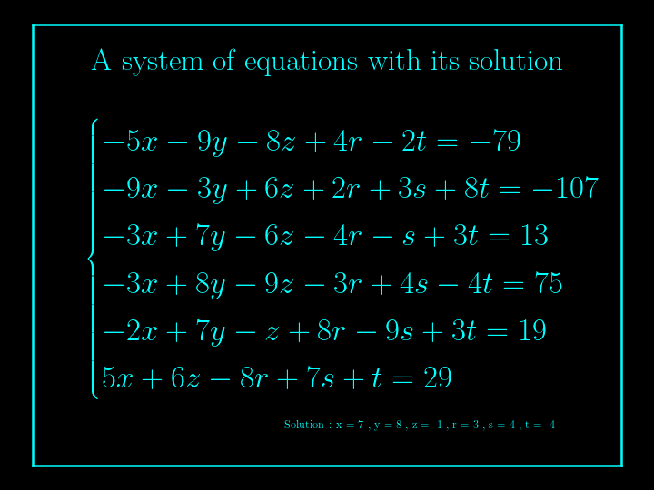 system of linear equations