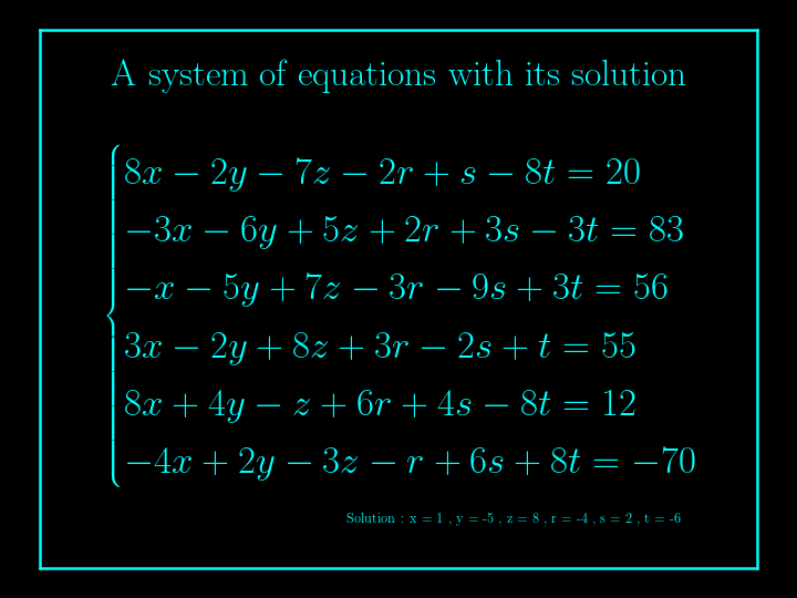 system of linear equations