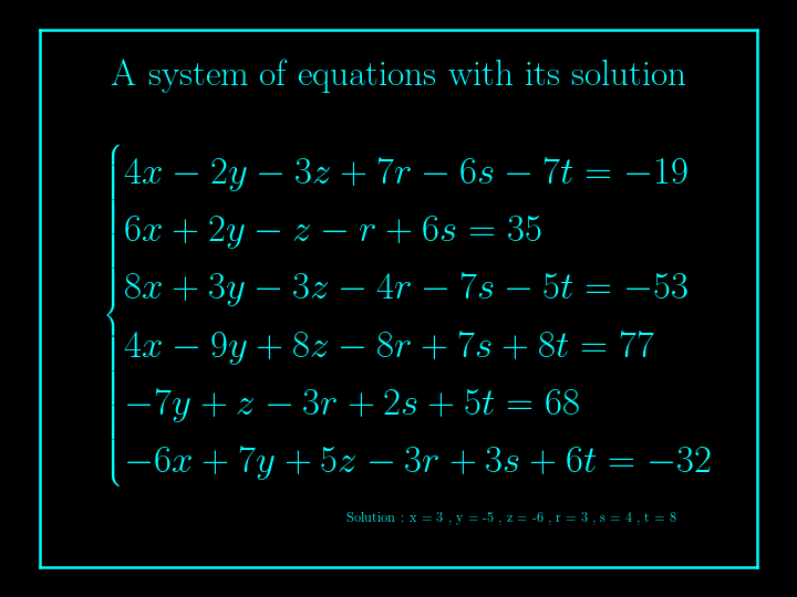 system of linear equations