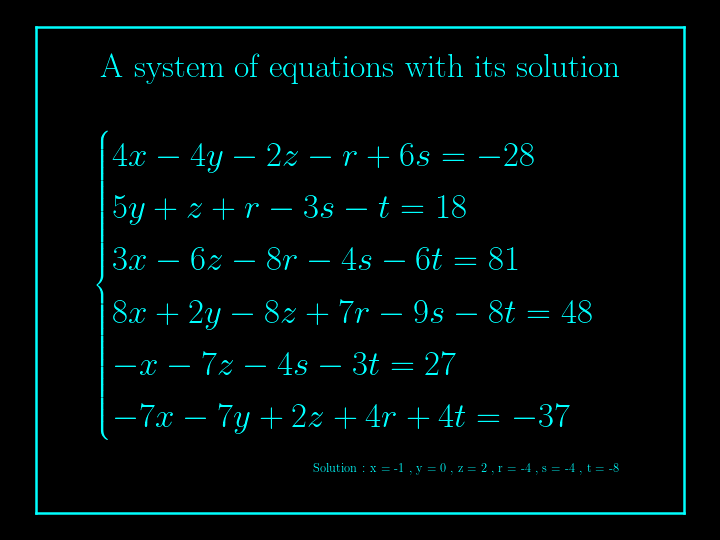 system of linear equations