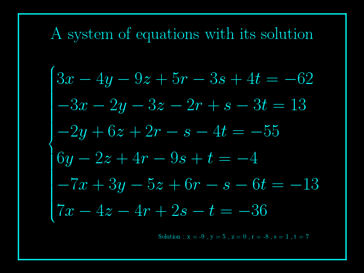 system of linear equations