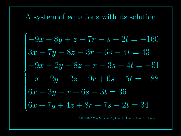 system of linear equations