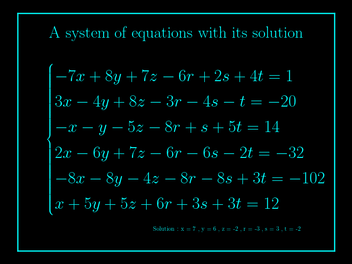 system of linear equations