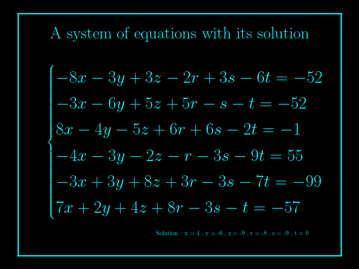 system of linear equations