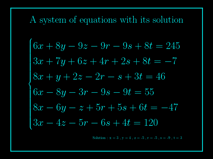 system of linear equations