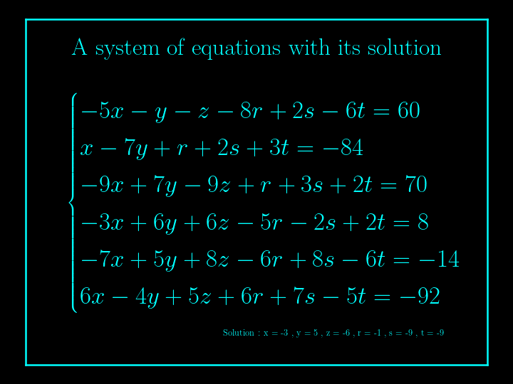 system of linear equations