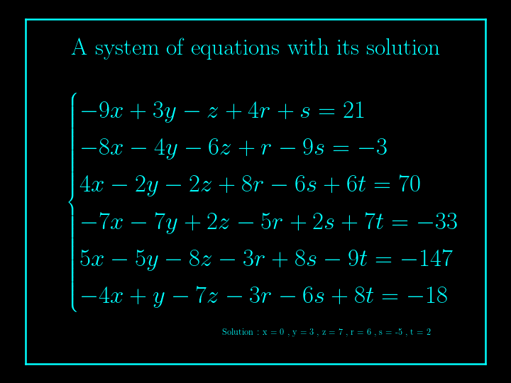 system of linear equations