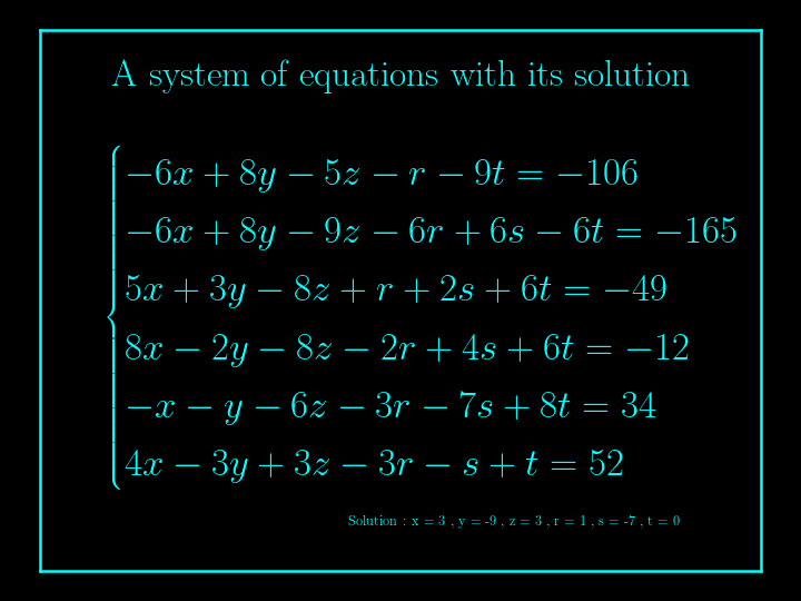 system of linear equations