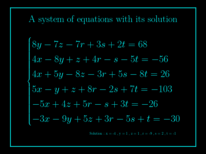 system of linear equations