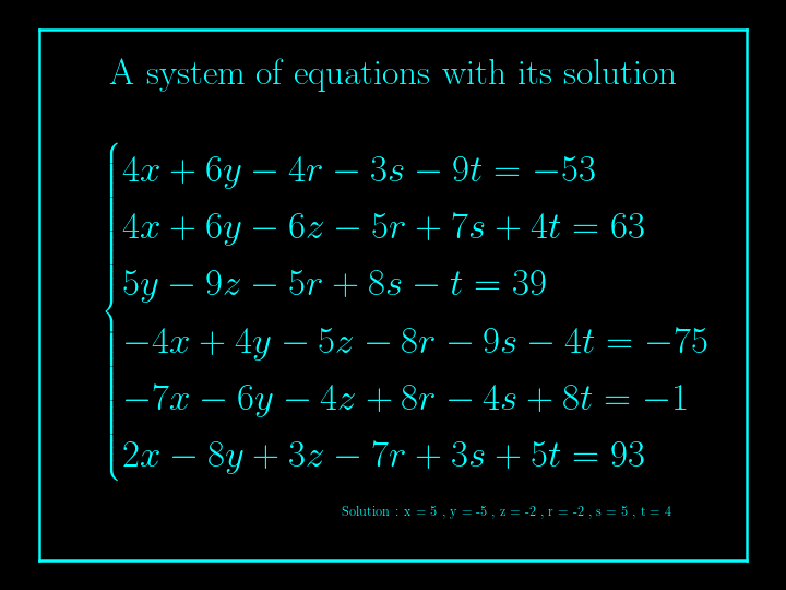 system of linear equations