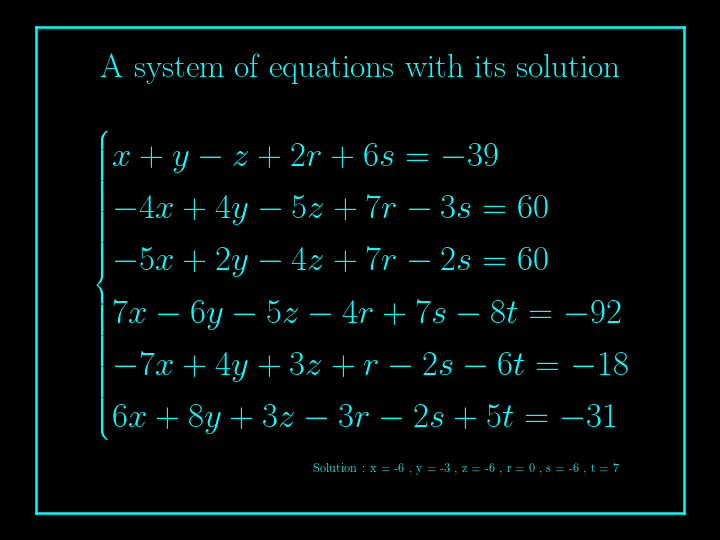 system of linear equations