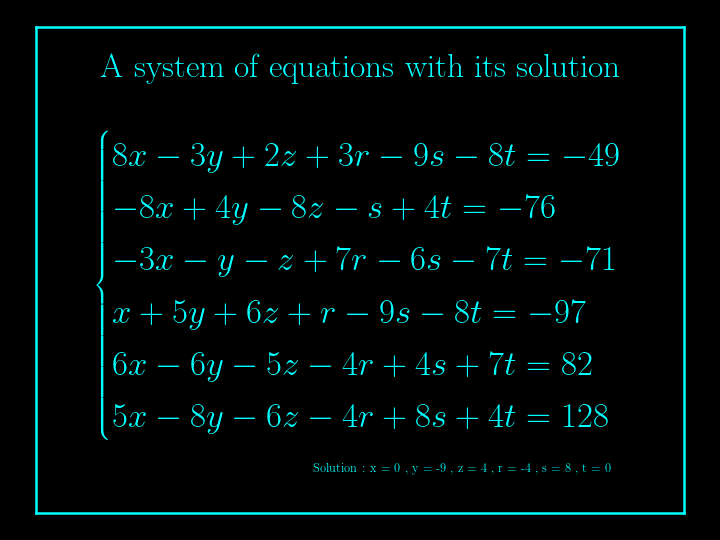 system of linear equations