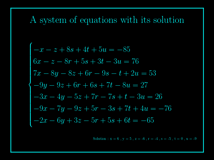 system of linear equations