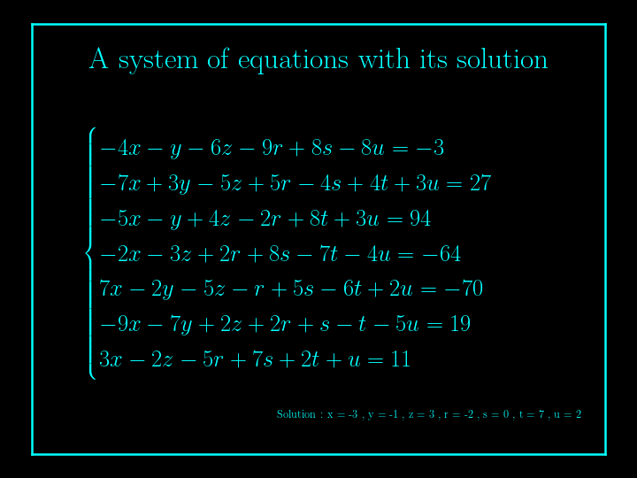 system of linear equations