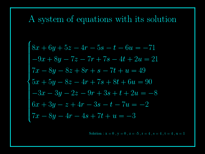 system of linear equations
