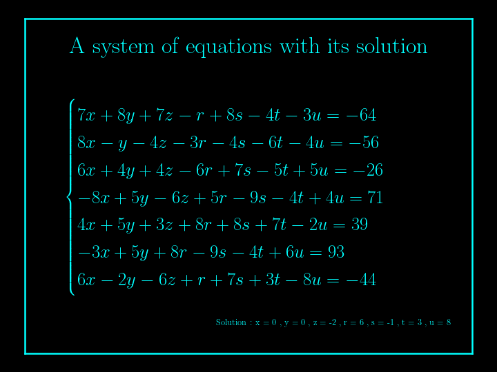 system of linear equations