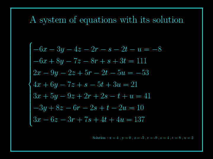 system of linear equations