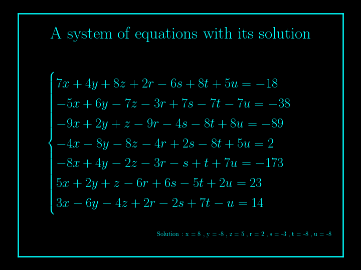 system of linear equations