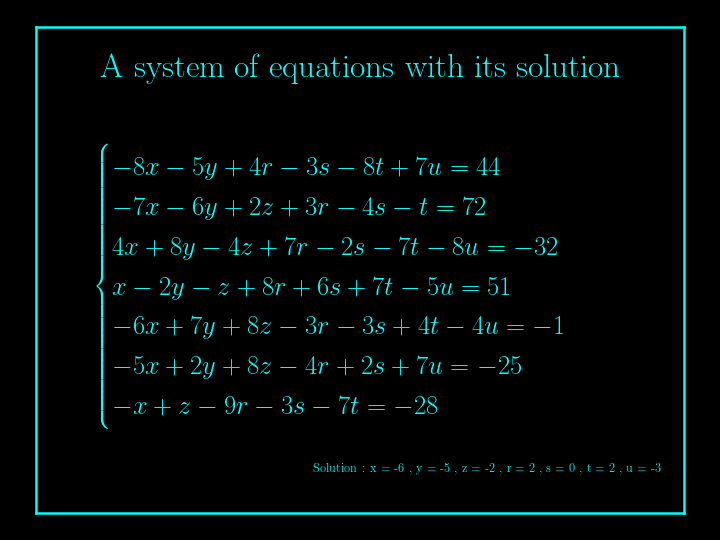 system of linear equations