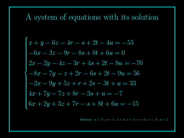 system of linear equations