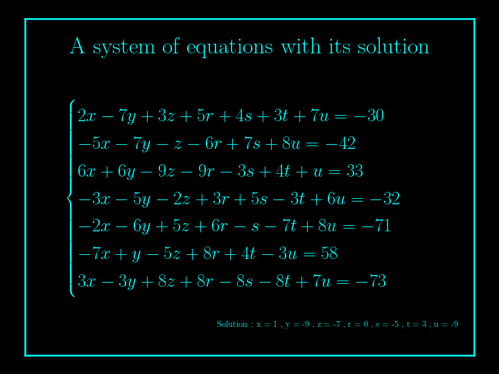 system of linear equations