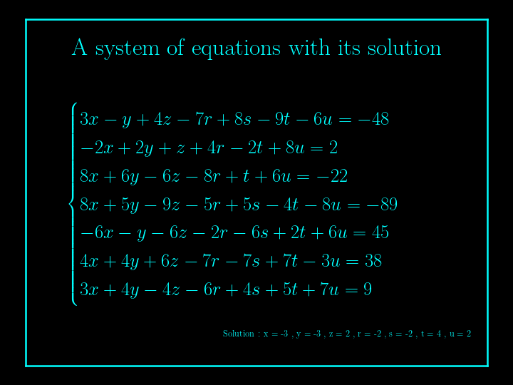 system of linear equations