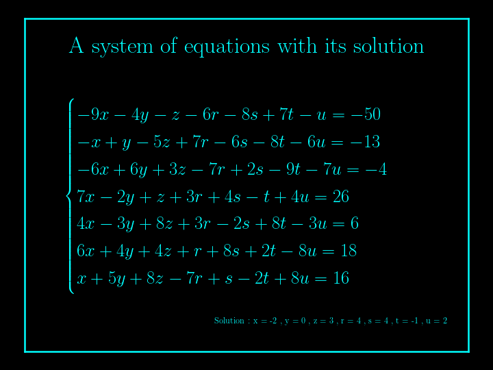 system of linear equations