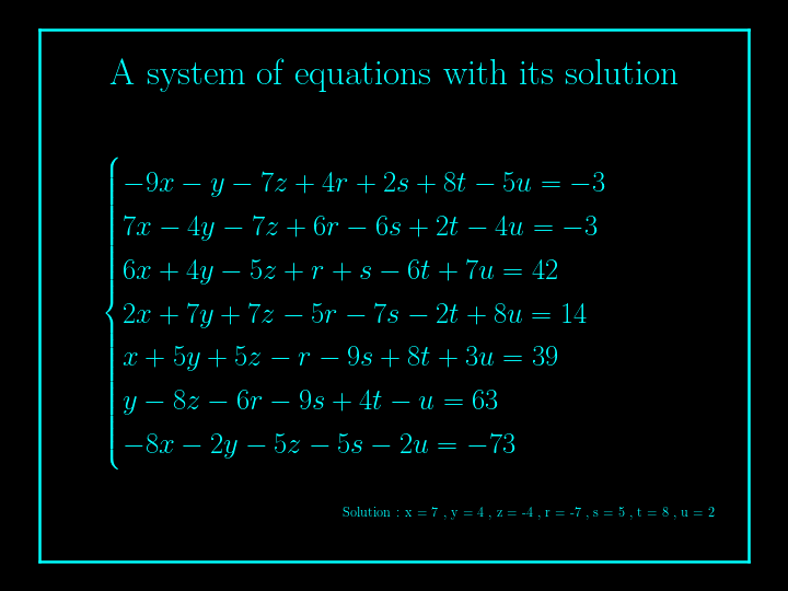 system of linear equations