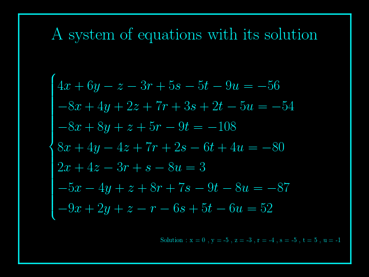 system of linear equations