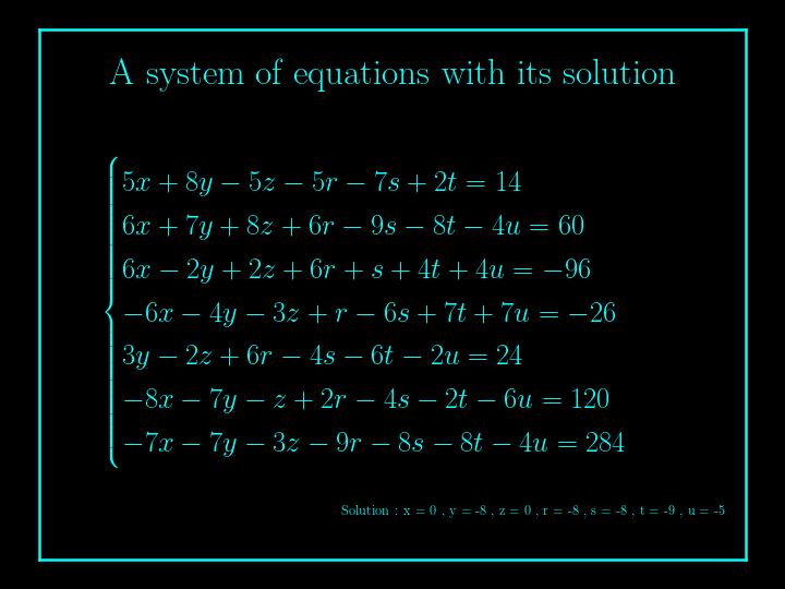 system of linear equations