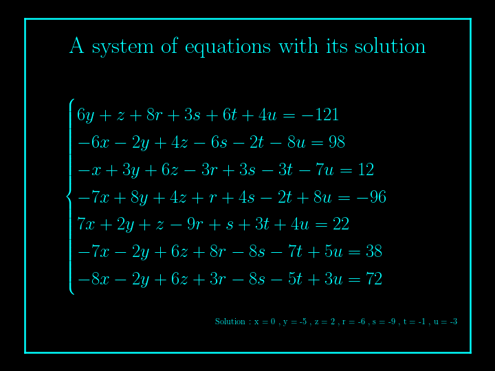 system of linear equations