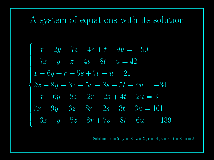 system of linear equations