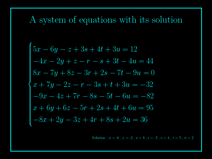 system of linear equations