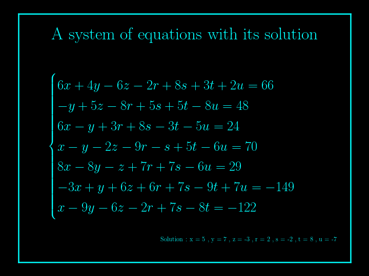 system of linear equations