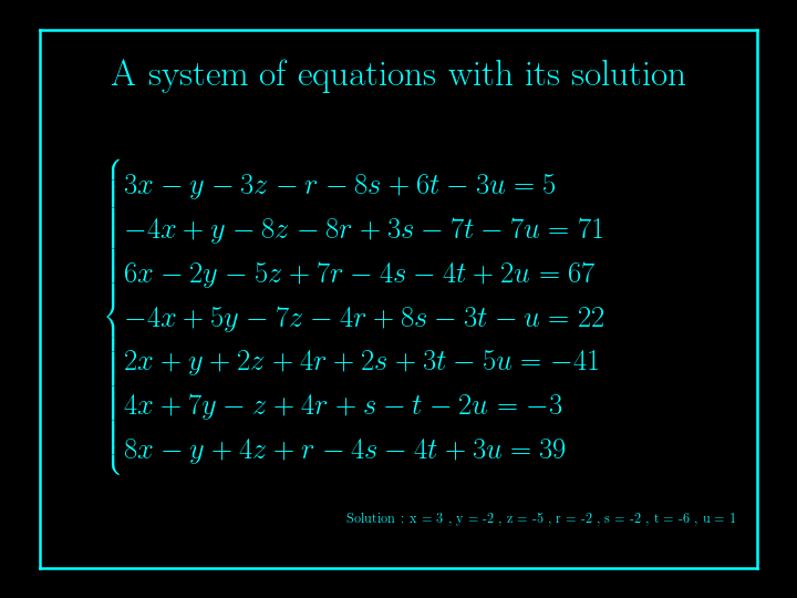 system of linear equations