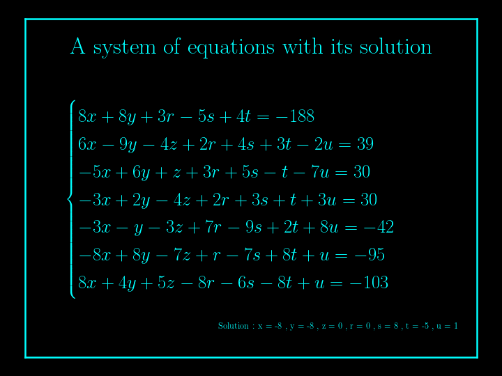 system of linear equations