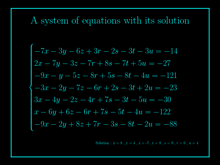 system of linear equations