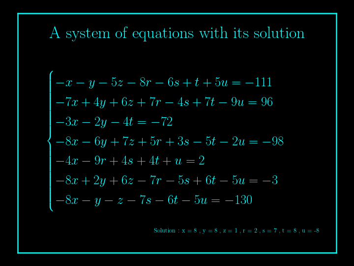 system of linear equations