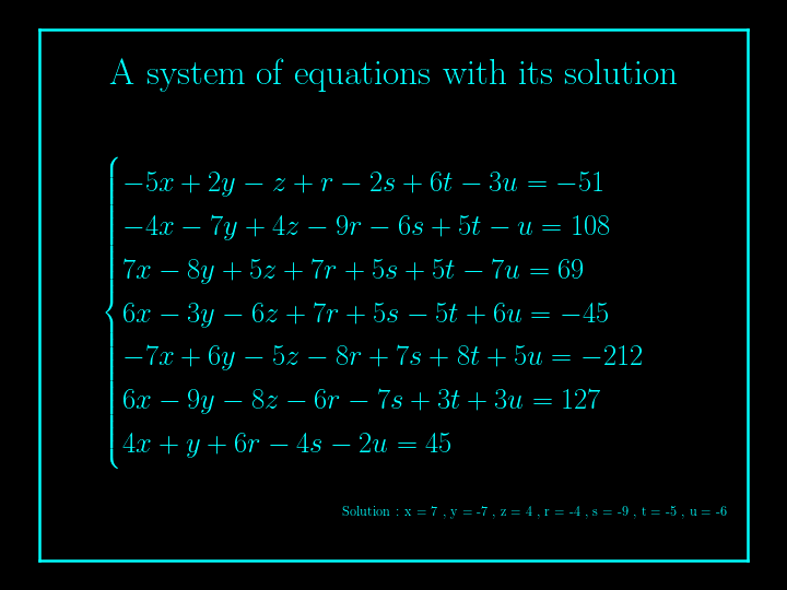 system of linear equations