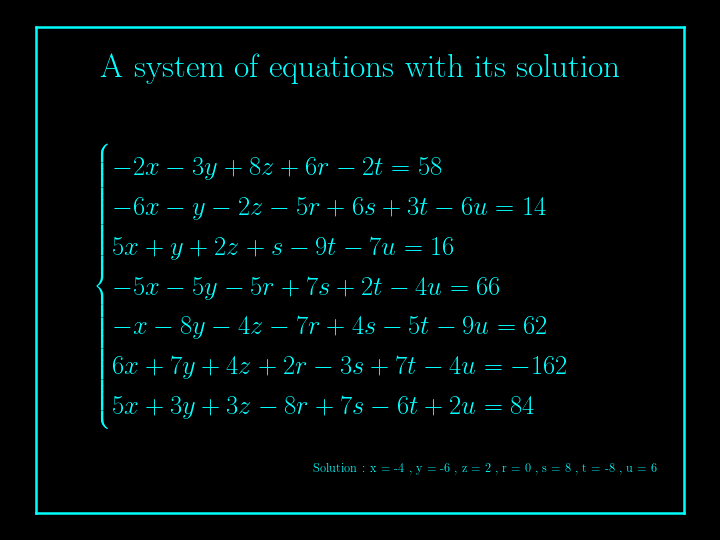 system of linear equations