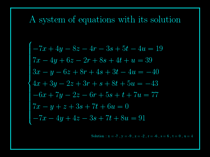 system of linear equations